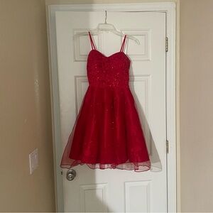 Red a-line dress